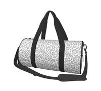 Imprimé Léopard Gris Blanc, Sac de Voyage de Grande capacité, Sac à Main Rond, Sac de Voyage de Sport, fourre-Tout, Sac de Fitness