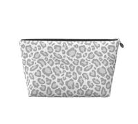 Imprimé Léopard Gris Blanc, Trousse de Toilette Trousse de Maquillage Sac à cosmétiques Trousse de Toilette de Voyage Portable
