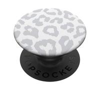 Imprimé léopard gris et blanc pour filles PopSockets PopGrip Adhésif