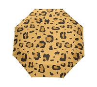 Imprimé Léopard Guépard Africain Parapluie Pliant Ouverture et Fermeture Automatique Protection UV Parapluies Pliant Coupe-Vent Ultra-léger pour Voyager Plage Femmes Enfants Fille