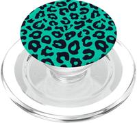 Imprimé léopard guépard Bleu Sarcelle Bleu Marine Y2K PopSockets PopGrip pour MagSafe