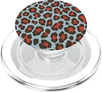 Imprimé Léopard Guépard Esthétique Girly Y2K Bleu Marron Orange PopSockets PopGrip pour MagSafe