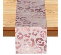 Imprimé léopard guépard Or Rose,Chemin de Table en Imitation Lin pour Salle à Manger ou réception, 33 x 183 cm