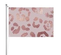 Imprimé léopard guépard or rose,Drapeau de jardin, bannière décorative, drapeau double face, 2 x 3 pieds, pour extérieur et intérieur