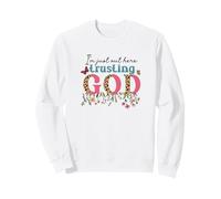 Imprimé léopard I'm Just Out Here Trusting God Faith Sweatshirt