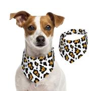 Imprimé léopard Marron,Bandanas pour Chien, écharpe en Coton, Bavoirs réglables pour Animaux de Compagnie,M