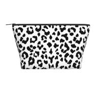 Imprimé léopard Noir et Blanc avec Monogramme, Trousse de Toilette Trousse de Maquillage Sac à cosmétiques Trousse de Toilette de Voyage Portable