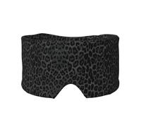 Imprimé léopard noir sans couture,Masque pour les yeux bloquant la lumière Cache-yeux et cache-oreilles pour le sommeil