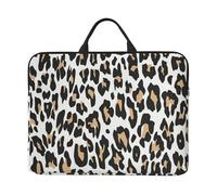 Imprimé léopard Orange sur Fond Blanc Animaux Faune,Housse pour Ordinateur Portable 14 Pouces, Sacoche pour Ordinateur Portable, Mallette avec poignée