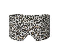 Imprimé léopard orange sur fond blanc Animaux Faune,Masque pour les yeux bloquant la lumière Cache-yeux et cache-oreilles pour le sommeil