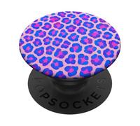 Imprimé léopard Rose Bleu Violet Homme et Femme PopSockets PopGrip Adhésif