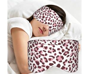 Imprimé léopard rose sans couture animaux africains, Masque de sommeil pour la maison, les voyages et le travail posté, couvrant entièrement les yeux et bloquant la lumière
