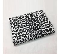 Imprimé léopard Tissu denim au mètre Tissus en coton jean lavé Jacquard tissu jean pour couture 150 cm De Large Pour la couture, le bricolage, la décoration intérieure Matériel de Coutu(Color:blanche)