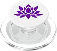 Imprimé léopard Violet et Noir Fleur de Lotus PopSockets PopGrip pour MagSafe