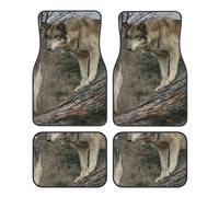Imprimé Loup,Lot de 4 Tapis de Sol pour Voiture, Tapis de Sol antidérapants pour véhicule