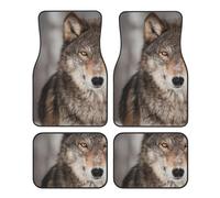 Imprimé Loup Sauvage,Lot de 4 Tapis de Sol pour Voiture, Tapis de Sol antidérapants pour véhicule