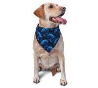 Imprimé Loup Tonnerre Bleu Cool Bandana Chien Mode Écharpe pour Chien Réglable Écharpe Triangulaire pour Animal De Compagnie Petit Moyen Grand Décorations d'anniversaire
