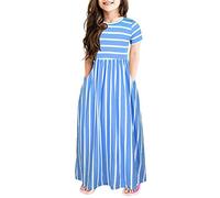 Imprimé manches bébé vêtements bébé robe courte rayée vêtements & jupe paillettes fille, bleu, 4-5 ans