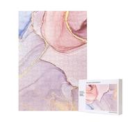 Imprimé marbre Violet et doré,Puzzle Familial en Bois de 300 pièces pour Adultes et Adolescents