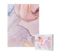 Imprimé marbre Violet et doré,Puzzle Familial en Bois de 500 pièces pour Adultes et Adolescents