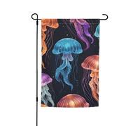 Imprimé méduses colorées - 30,5 x 45,7 cm - Pour porche - Toutes saisons - Drapeaux d'extérieur - Décoration de cour