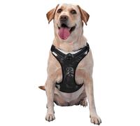 Imprimé Mignon de Carlin Noir,Harnais pour Animaux de Compagnie, Harnais réfléchissant réglable pour Chien,S