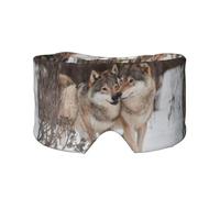 Imprimé motif loup,Masque pour les yeux bloquant la lumière Cache-yeux et cache-oreilles pour le sommeil