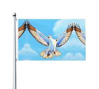 Imprimé mouettes en vol Drapeau double face 0,9 x 1,5 m, léger et résistant aux couleurs avec boutonnières, idéal pour les fêtes en plein air et les jardins.