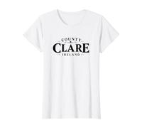 Imprimé Noir du comté de Clare Irlande T-Shirt Graphique avec Valeur, Femme, Blanc, XS