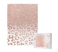 Imprimé pailleté Or Rose,Puzzle Familial en Bois de 500 pièces pour Adultes et Adolescents
