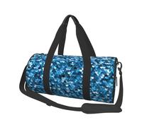 Imprimé Paillettes Bleu Vintage, Sac de Voyage de Grande capacité, Sac à Main Rond, Sac de Voyage de Sport, fourre-Tout, Sac de Fitness