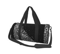 Imprimé Paillettes Noir Blanc, Sac de Voyage de Grande capacité, Sac à Main Rond, Sac de Voyage de Sport, fourre-Tout, Sac de Fitness