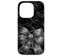 Imprimé Paisley Doodles Élégant Art Coquette MagiGoth Nœud Gris Coque pour iPhone 14 Pro