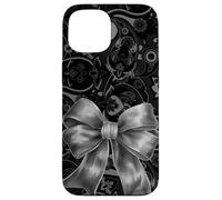 Imprimé Paisley Doodles Élégant Art Coquette MagiGoth Nœud Gris Coque pour iPhone 15