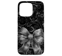 Imprimé Paisley Doodles Élégant Art Coquette MagiGoth Nœud Gris Coque pour iPhone 15 Pro Max