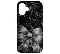 Imprimé Paisley Doodles Élégant Art Coquette MagiGoth Nœud Gris Coque pour iPhone 16