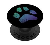 Imprimé patte de chien vert et violet pour les amoureux des chiens PopSockets PopGrip Adhésif
