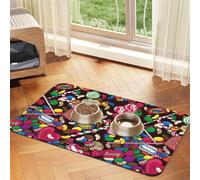 Imprimé Peau de Girafe,Tapis d'alimentation imperméable pour Animaux de Compagnie, Sets de Table pour Chats et Chiens pour la Nourriture et l'eau, Tapis de Nourriture en Cuir PU,40x60cm