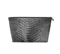 Imprimé Peau De Serpent Gris, Trousse de Toilette Trousse de Maquillage Sac à cosmétiques Trousse de Toilette de Voyage Portable