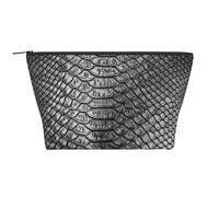 Imprimé Peau De Serpent Gris, Trousse de Toilette Trousse de Maquillage Sac à cosmétiques Trousse de Toilette de Voyage Portable