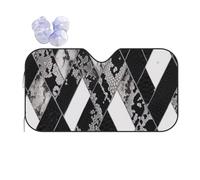 Imprimé Peau De Serpent Noir Et Blanc Voiture Pare-Soleil Anti UV Couverture Pare Brise avec Ventouses Voiture Housses De Soleils pour Berlines SUV Voitures 76x140cm