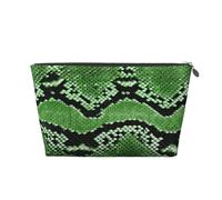 Imprimé Peau de Serpent Vert, Trousse de Toilette Trousse de Maquillage Sac à cosmétiques Trousse de Toilette de Voyage Portable