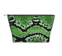 Imprimé Peau de Serpent Vert, Trousse de Toilette Trousse de Maquillage Sac à cosmétiques Trousse de Toilette de Voyage Portable