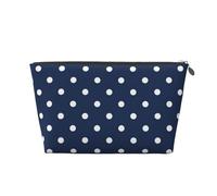 Imprimé Pois Blancs Bleu Marine, Trousse de Toilette Trousse de Maquillage Sac à cosmétiques Trousse de Toilette de Voyage Portable