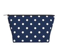 Imprimé Pois Blancs Bleu Marine, Trousse de Toilette Trousse de Maquillage Sac à cosmétiques Trousse de Toilette de Voyage Portable