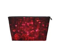 Imprimé Rose Rouge, Trousse de Toilette Trousse de Maquillage Sac à cosmétiques Trousse de Toilette de Voyage Portable
