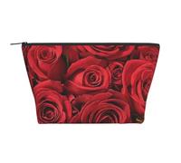Imprimé Rose Rouge, Trousse de Toilette Trousse de Maquillage Sac à cosmétiques Trousse de Toilette de Voyage Portable