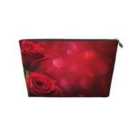Imprimé Rose Rouge, Trousse de Toilette Trousse de Maquillage Sac à cosmétiques Trousse de Toilette de Voyage Portable