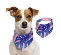 Imprimé Rose Tropical,Bandanas pour Chien, écharpe en Coton, Bavoirs réglables pour Animaux de Compagnie,L