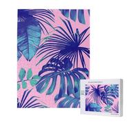 Imprimé Rose Tropical,Puzzle Familial en Bois de 500 pièces pour Adultes et Adolescents